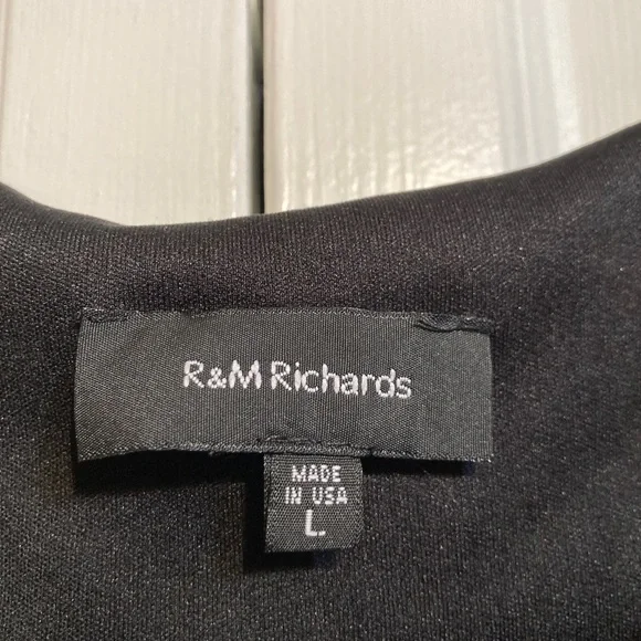 R&M Richards Black Glitter Shimmer Sleeveless Evening Tank Top Size L Large - Picture 2 of 9